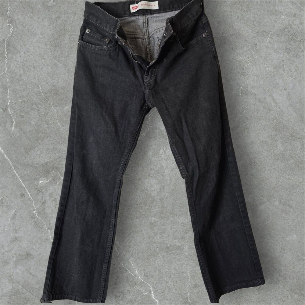 505 Women's Levi's Jeans - Dark Gray Straight Leg Size 14 Regular 27W 27L